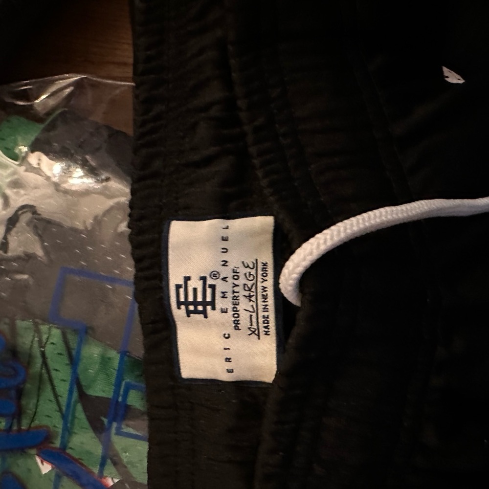 Eric Emanuel Black Shorts with White Drawstring - Picture 2 of 3